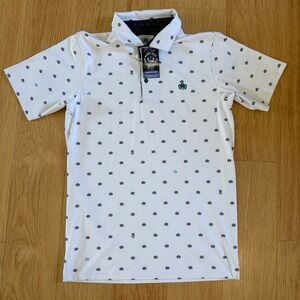 NWT Glory Days Apparel Polo Charlotte NC Mens Medium White Crown Bulldog Golf